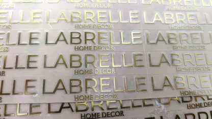 50PCS Metal transfer sticker 3D custom logo name self-adhesive with any text Gold and Silver for easy tearing
