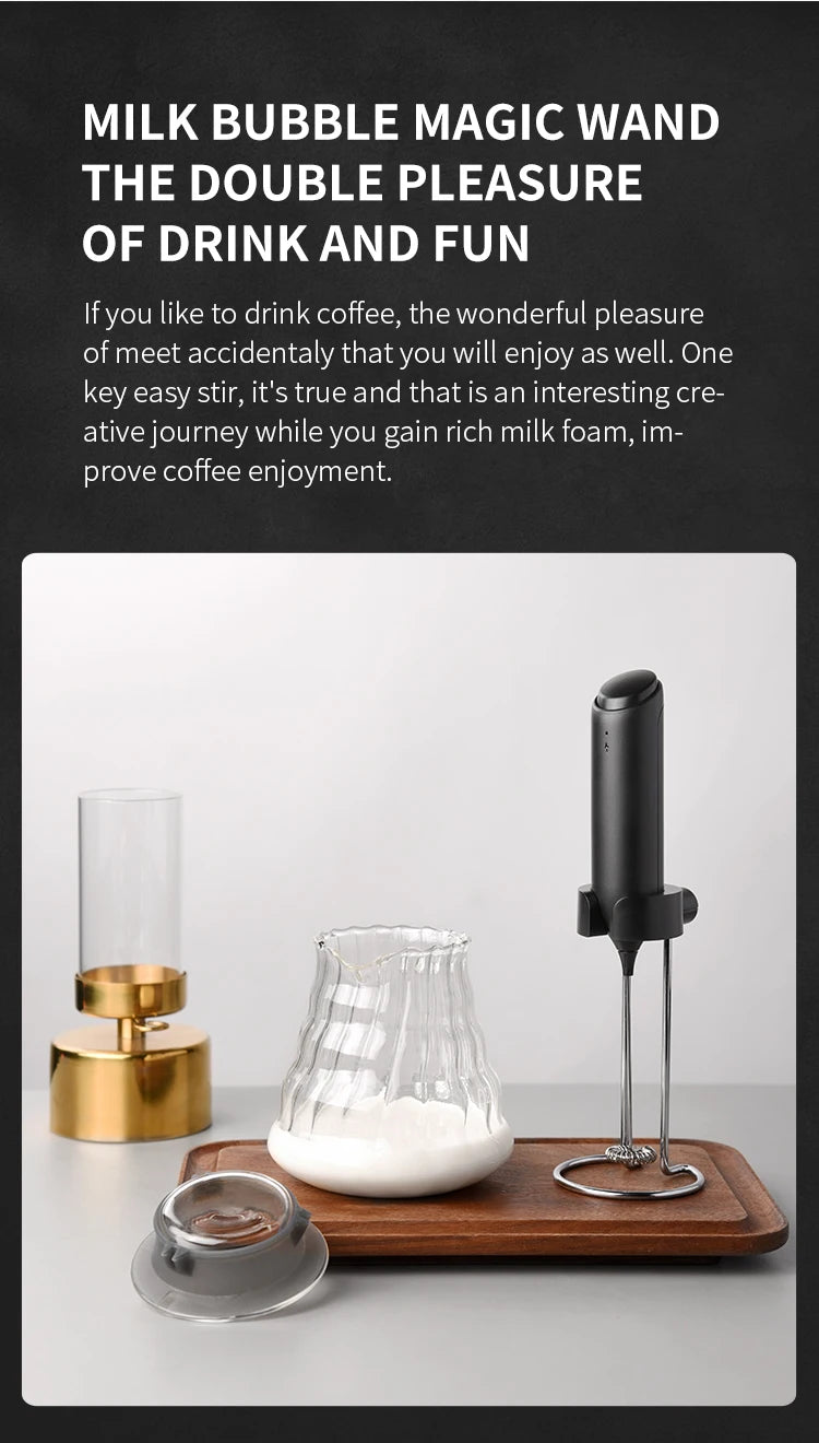 Wireless Electric Milk Frother Whisk Egg Beater USB Rechargeable Handheld Coffee Blender Milk Shaker Mixer Foamer Food Blender