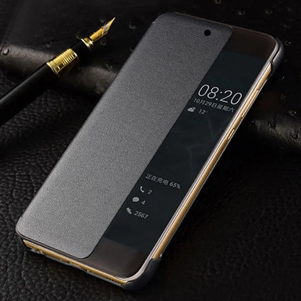 Smart View Case For Huawei P30 Lite P30Pro P40 Pro P50 Auto Sleep Wake Up Flip Cover Phone Cases For Huawei P20 Pro Fundas Capa
