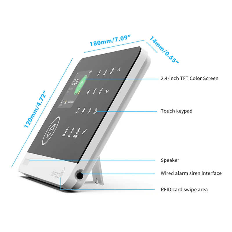 Tuya Smart WiFi GSM Home Security Alarm System - Touch Keyboard RFID APP Control Wireless Anti-Theft with Volume Adjustable