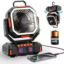 Portable Camping Fan with 40000mAh Battery Powerful Wind Stepless Speed Regulation and Fast Charging Outdoor Camping Essentials