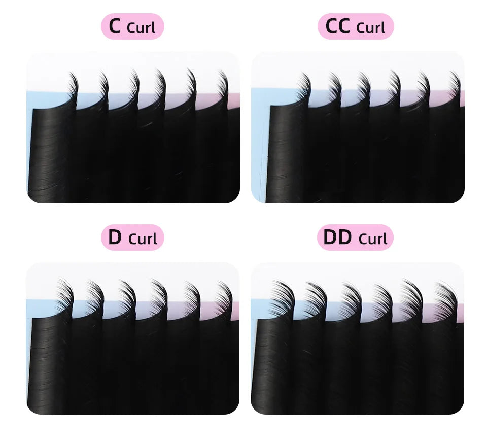 Rujade All Sizes 6-20mm Individual Eyelash Extension Matte Black Premium Russian Volume Eyelash Handmade Faux Mink Lashes Cilias