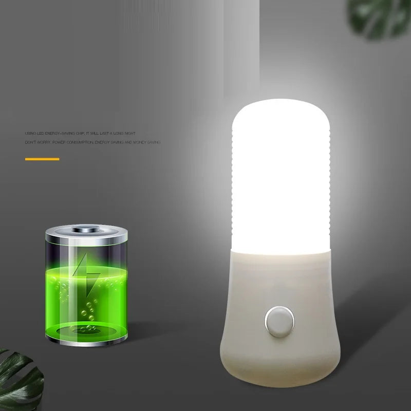 LED Night Light  White EU /USPush Button Switch Wall Socket Lamp Bedroom Bedside Lamp Baby Room Corridor Home Decor Night Lights