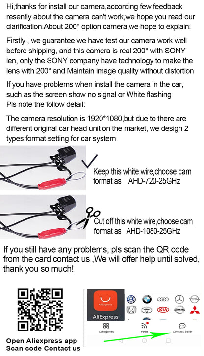 GcPaSr AHD 1920x1080P Car Rear View Camera 200° Fisheye Golden Lens Full HD Night Vision Vehicle back Car reversing Front Camera