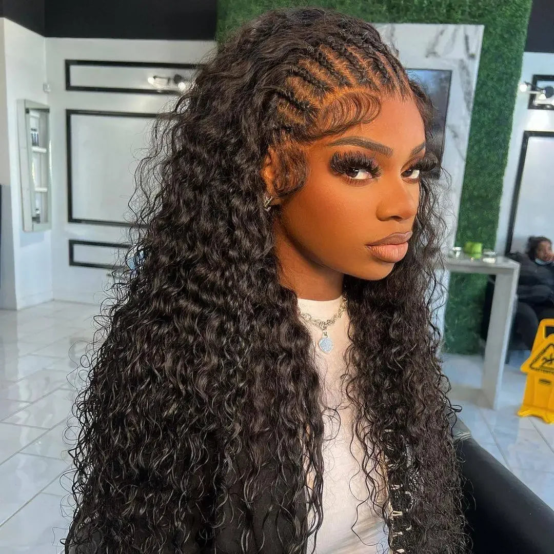 40 46 Inch 13x4 13x6 HD Deep Wave Lace Frontal Wig Brazilian Loose Water Curly Lace Front Human Hair Wigs For Women 300% Density