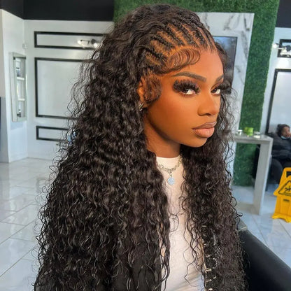 40 46 Inch 13x4 13x6 HD Deep Wave Lace Frontal Wig Brazilian Loose Water Curly Lace Front Human Hair Wigs For Women 300% Density