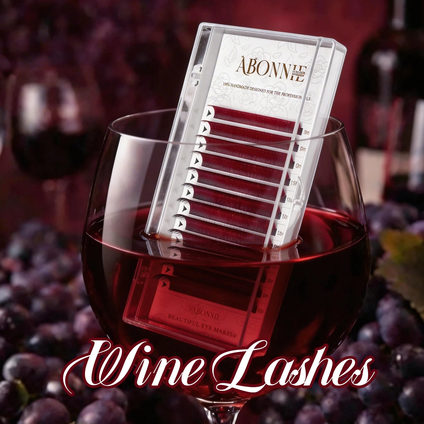 Abonnie Wine Red Lashes Colored Classic Eyelash Extensions Fluffy Eyelashes Soft Individual Lash