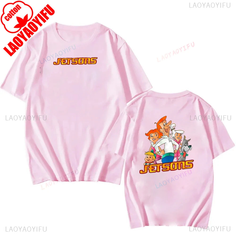 The Jetsons Printed T-shirt Tops Cartoon The Jetsons Letter Clothes Rosie The Robot Graphic T-shirts Breathable Camisetas
