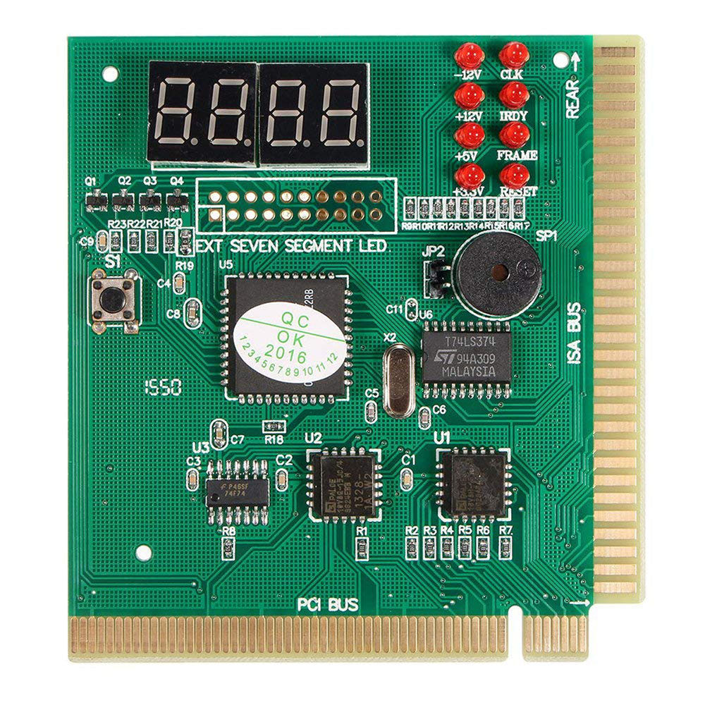 PCI/ISA Test Card 4 Digits, PC motherboard tester, POST code indicator BIOS / diagnostic card for PC