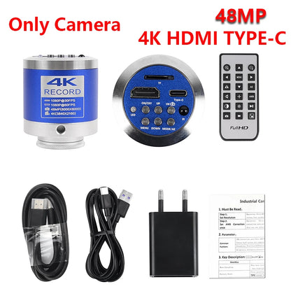 1080P 4K Digital Microscope Full HD Industrial Microscope C-Mount DigitalCamera PCB Welding Mobile Phone Repair Stand Microscope