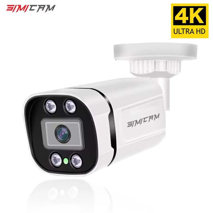 4K Poe Video Surveillance Camera Ip Onvif Audio 48V POE/DC 12V 4MP/5MP/8MP Night Vision Bullet WaterProof security camerafor NVR