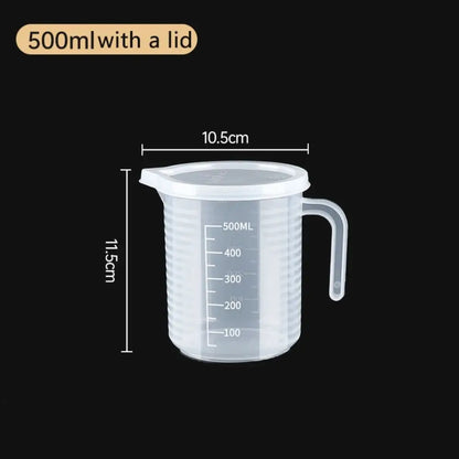 Measuring Cup Transparent Plastic Laboratory Beaker Graduated Liquid Jug Cup Kitchen Baking Cooking Measurement Scale Container