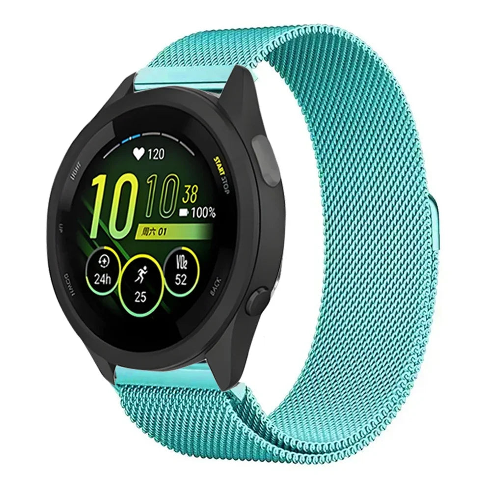 20mm 22mm Magnetic Milanese Strap for Garmin Forerunner165 55 645 265 965 255/Active 5/Vivoactive Comfortabe Band Garmin Venu 3