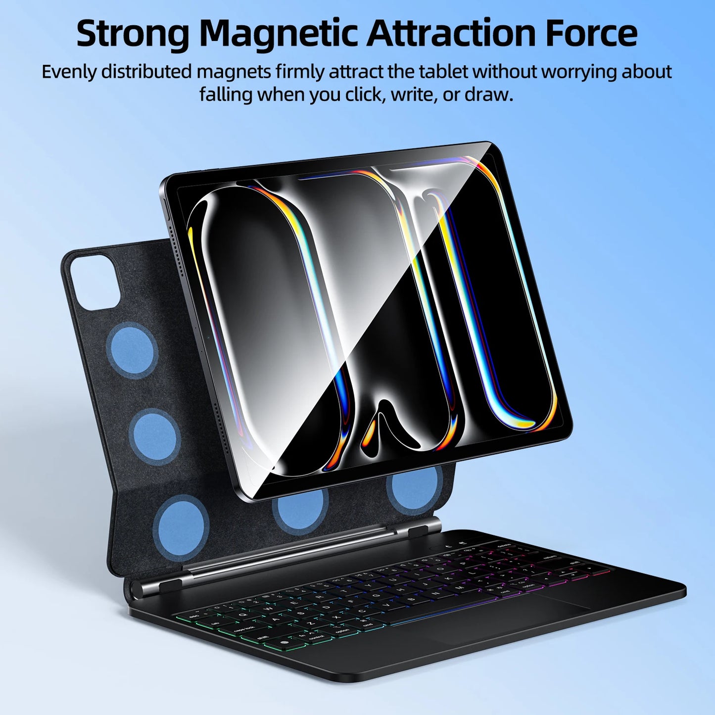 GOOJODOQ Magic Keyboard Case for iPad Pro 11 M4 iPad Air 4/5/6 Smart Pogo Pin Bluetooth 5.2 Multi-Touch Trackpad Keyboard