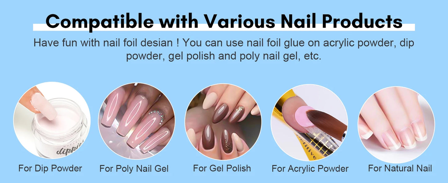 Makartt Nail Foil Glue Gel for Nail, Foil Gel Transfer for Nails Art Stickers Strong Adhesion Foil Transfer Gel Soak Off Salon