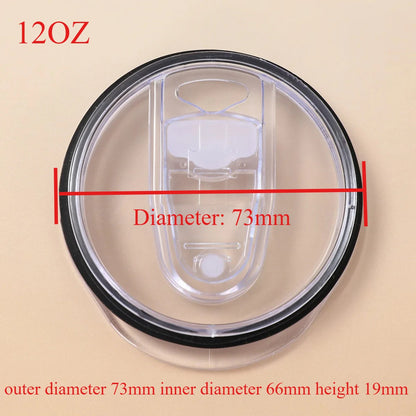 12oz 16oz 20oz 30oz Slim Straight Cup Push Lid Sealed Leak-proof Transparent Slide Lid Simple Car Cup Lid Wholesale Tapa De Taza