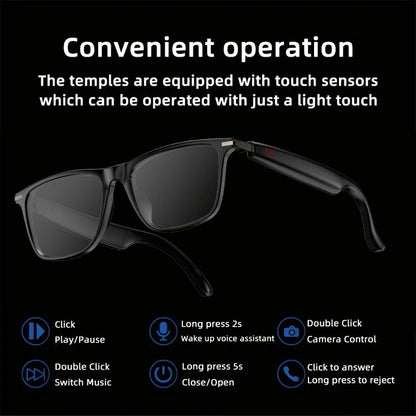 PEJE Smart photochromic glasses, Smart audio glasses, Smart Glasses Come Equipped with  bluetooth Calling, And Music Playback