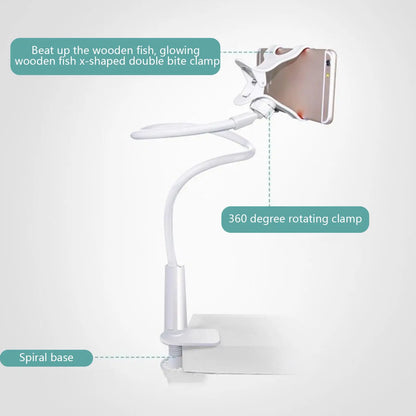 Black Color Gooseneck Phone Holder For Bed Flexible Gooseneck Long Arm Stand Overhead Cell Phone Clamp Mount