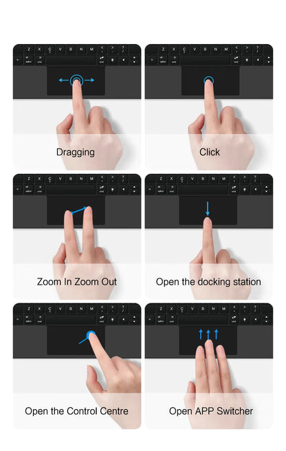 Keyboard Case For iPad A16 11 inch 2025 11th 10th generation Magic Smart Cover Folio Magnetic A3354 A3355 Multi-touch Backlight