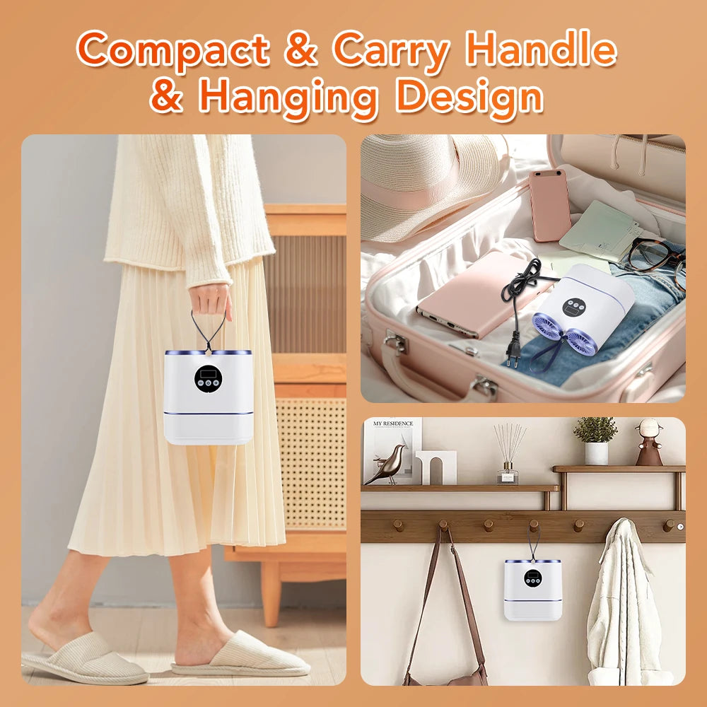 Portable Shoe Dryer with Fan Hot Air Heater Moisture Odor Home Smart Ski Boot Shoes Gloves Socks Fast Drying Machine with Timer