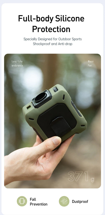VISSKO 8000mAh Hanging Neck/Waist Fan USB Mini Portable Rechargeable Fan For Outdoor Camping Hiking Climbing Running Sports