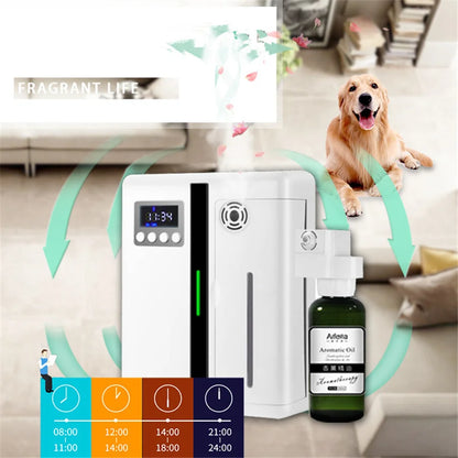 Smart Scent Machine Aroma Diffuser Wall Mounted Hotel 160ML Essential Oil Diffuser With Fan For Large Area Hotel Lobby Office