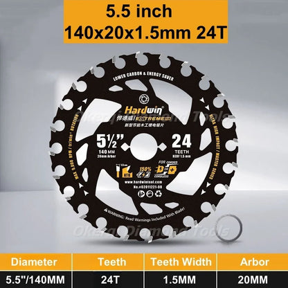 4/5/5.5/6/6.5/7.25 Inch Energy Saving Lithium Saw Blades Energy Efficient Lithium Wood Cutting Circular Saw Blade Woodworking