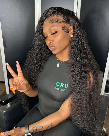 40 46 Inch 13x4 13x6 HD Deep Wave Lace Frontal Wig Brazilian Loose Water Curly Lace Front Human Hair Wigs For Women 300% Density