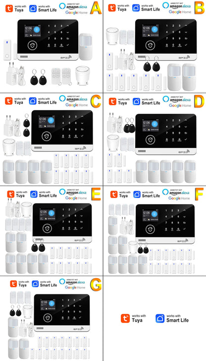 Tuya Smart WiFi GSM Home Security Alarm System - Touch Keyboard RFID APP Control Wireless Anti-Theft with Volume Adjustable