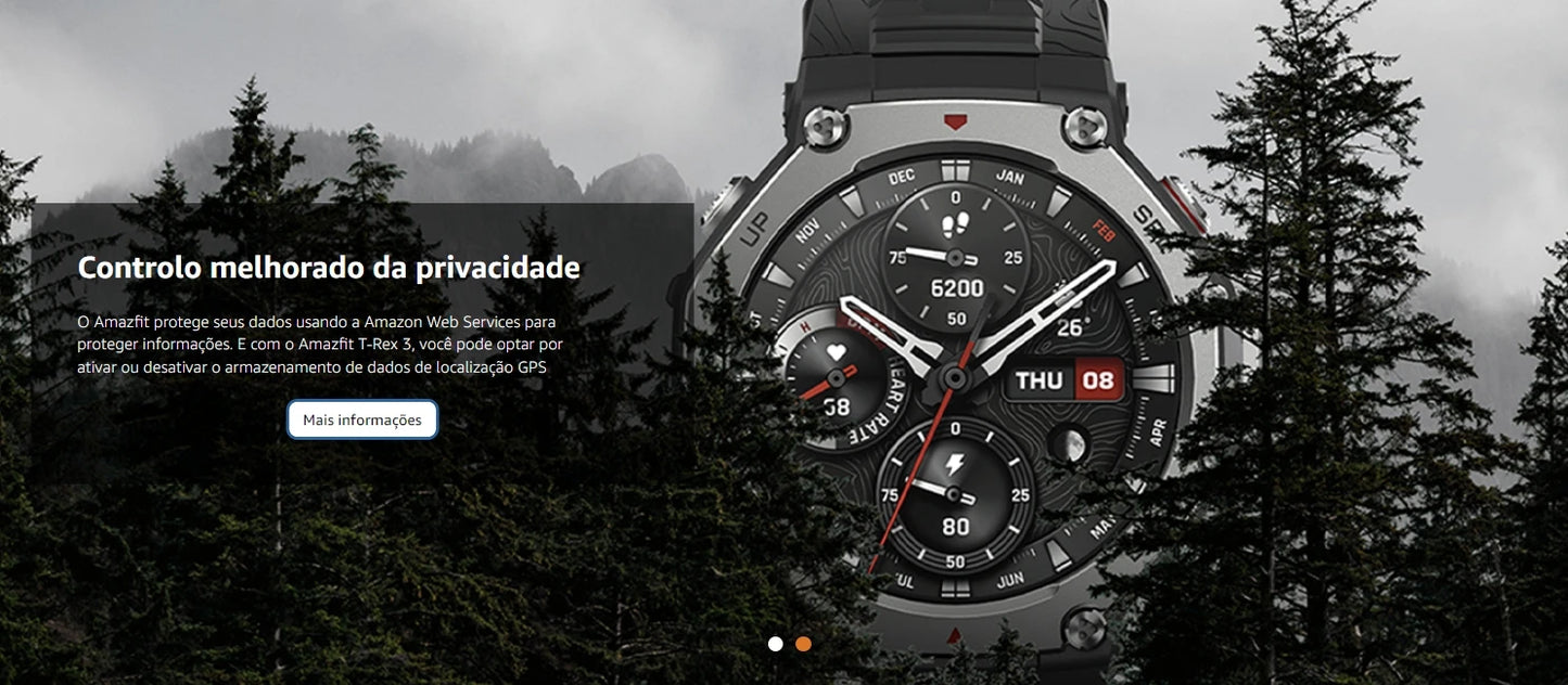 Amazfit T-Rex 3 Rugged/Military 48mm Smart Watch, GPS (with Privacy), Offline Maps, Long Battery Life, 328 Feet Re