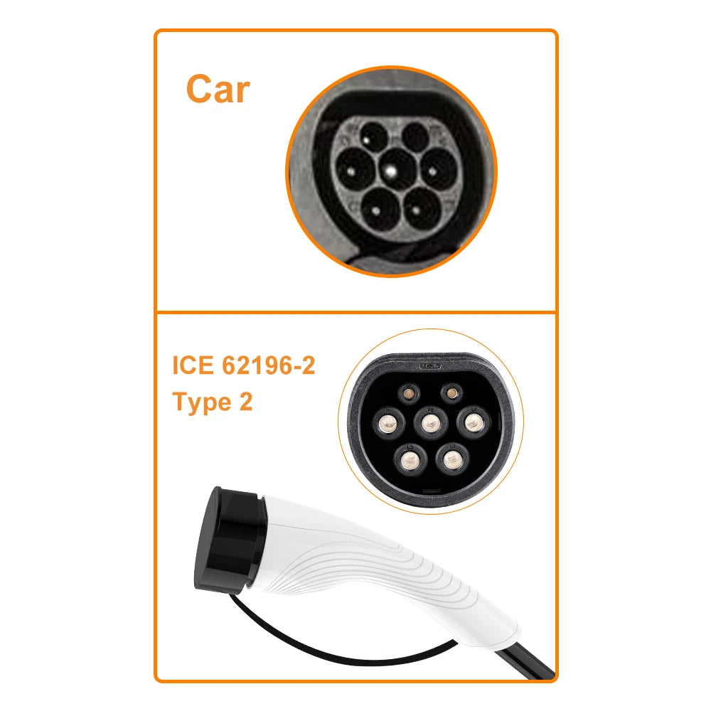 Type 2 Portable EV Charger Appointment time 11KW 16A 3 Phase EVSE Charging Box Cable CEE Plug for Electric Vehicle Car