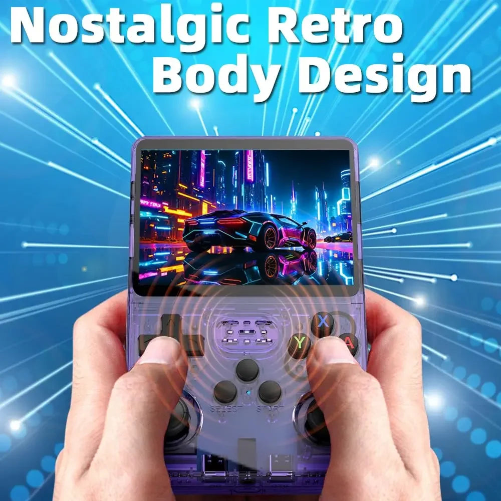 New Retro R36S Handheld Video Game Console 3.5 Inch IPS Screen 64GB Preloaded Games Portable Pocket Player with Linux System