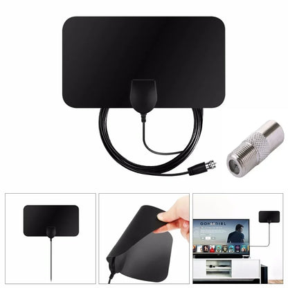 Indoor Outdoor Ultra HD Digital TV Antenna with VHF UHF Amplifier 200 Miles Range Quick Response Aerial Set for Amplified DAB