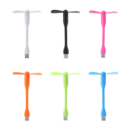 Mini USB Fan Flexible Bendable Cooling Fan For Power Bank Laptop PC AC Charger Portable Hand Fan Computer Summer Gadget