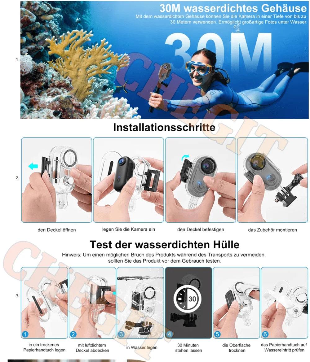 4K WiFi HD POV Magnetic Mini Action Camera Wireless Pocket Video Vlog Cam Helmet Motorcycle Bicycle Sports Holder Mount Recorder