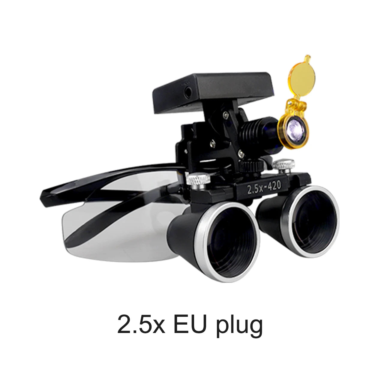 2.5X/3.5X 420mm Dental Loupe Magnifier Binocular Magnifier Surgery Surgical Operation Loupe with Spotlight Head Light 5W LED