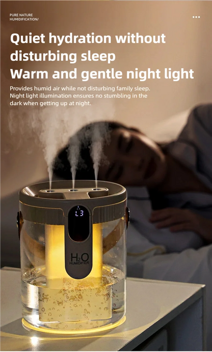 TINSOL 1.5L Air Humidifier USB-Charging Aromatherapy Diffuser 3-Port Spray Air Purifier Home Bedroom Aromatherapy Lamp