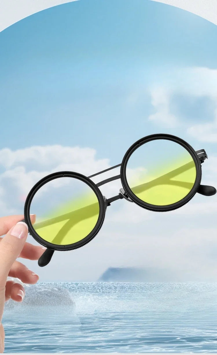 ND9 adjustable dimming sunglasses men women handmade innovative outdoor fishing UV400 polarized sun glasses support myopia lens