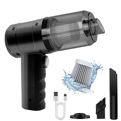 Cordless Handheld Vacuum Cleaner High Power Mini Portable Car Dust Collector with Hairdryer Function for Auto Interior Cleaning