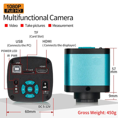 1080P 4K Digital Microscope Full HD Industrial Microscope C-Mount DigitalCamera PCB Welding Mobile Phone Repair Stand Microscope