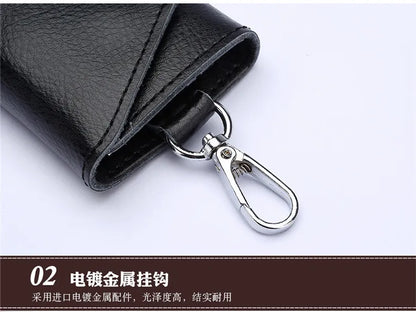New Genuine Leather Keychain Men Key holder key organizer Pouch Car Key pouch Wallet Housekeeper Key Case Mini Card Bag