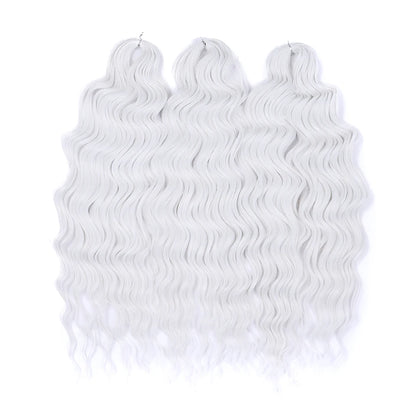 Anna 24 Inch Synthetic Hair Water Wave Braiding Hair Extensions Ombre Blonde Deep Wave Afro Curl Twist Crochet Hair for Women