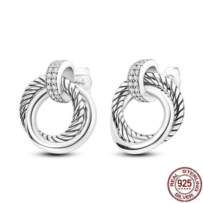 Hot Sale 925 Sterling Silver Spring Zircon Sunflower Stud Earrings For Women 2023 Trending Fashion Jewelry mother's day gift