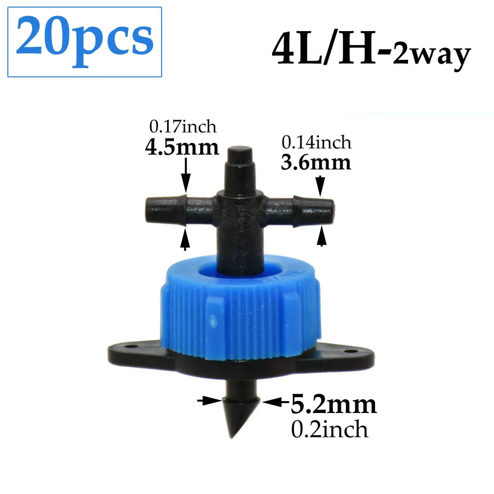 2L 4L 8L Irrigation Drippers Fitting 2/4-way Arrow Dropper Connector Cross Water Splitter Emitter Micro Drip Irrigation System