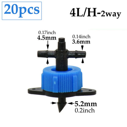 2L 4L 8L Irrigation Drippers Fitting 2/4-way Arrow Dropper Connector Cross Water Splitter Emitter Micro Drip Irrigation System
