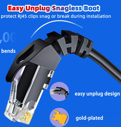 50M 30M 20M Ethernet Cable Cat6 Network Cable Patch Lan Cable 26AWG RJ45 for PS 5 Router PC Computer Internet Outdoor Cable CAT6