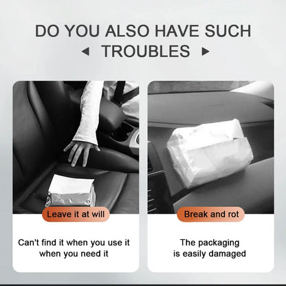 SEAMETAL Car Sunshade Plate Tissue Box Universal Auto Interior Paper Towel Storage Bag Carbon Fiber Sun Visor Tissue Boxes