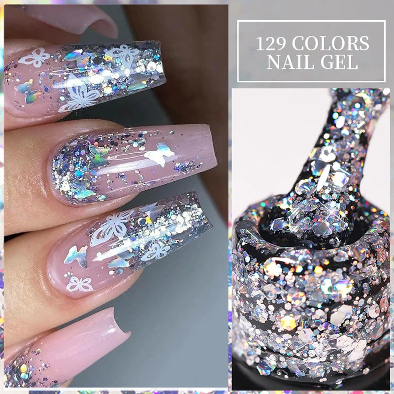 LILYCUTE 7ml White Color Gel Nail Polish Semi Permanent UV Gel Polish Gorgeous Full Coverage Soak Off UV LED Nail Gel Varnishes