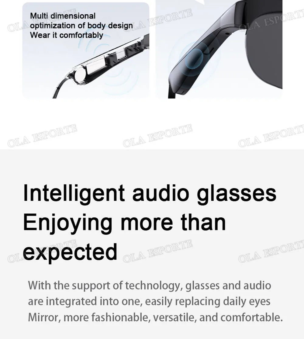 New Camera Control Smart Glasses 2025 Music Sunglasses Headphones Wireless Bluetooth Call Headset HIFI Audio glasses For Android