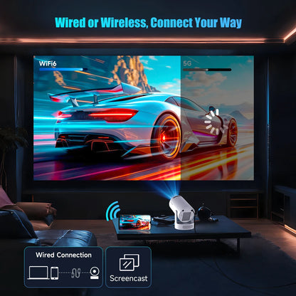 Magcubic 8K HY300 Pro + Projector Built in 5W Speaker 1280*720P Android 14 8000 Lumens Wifi6 BT5.4 Outdoor Portable Projector